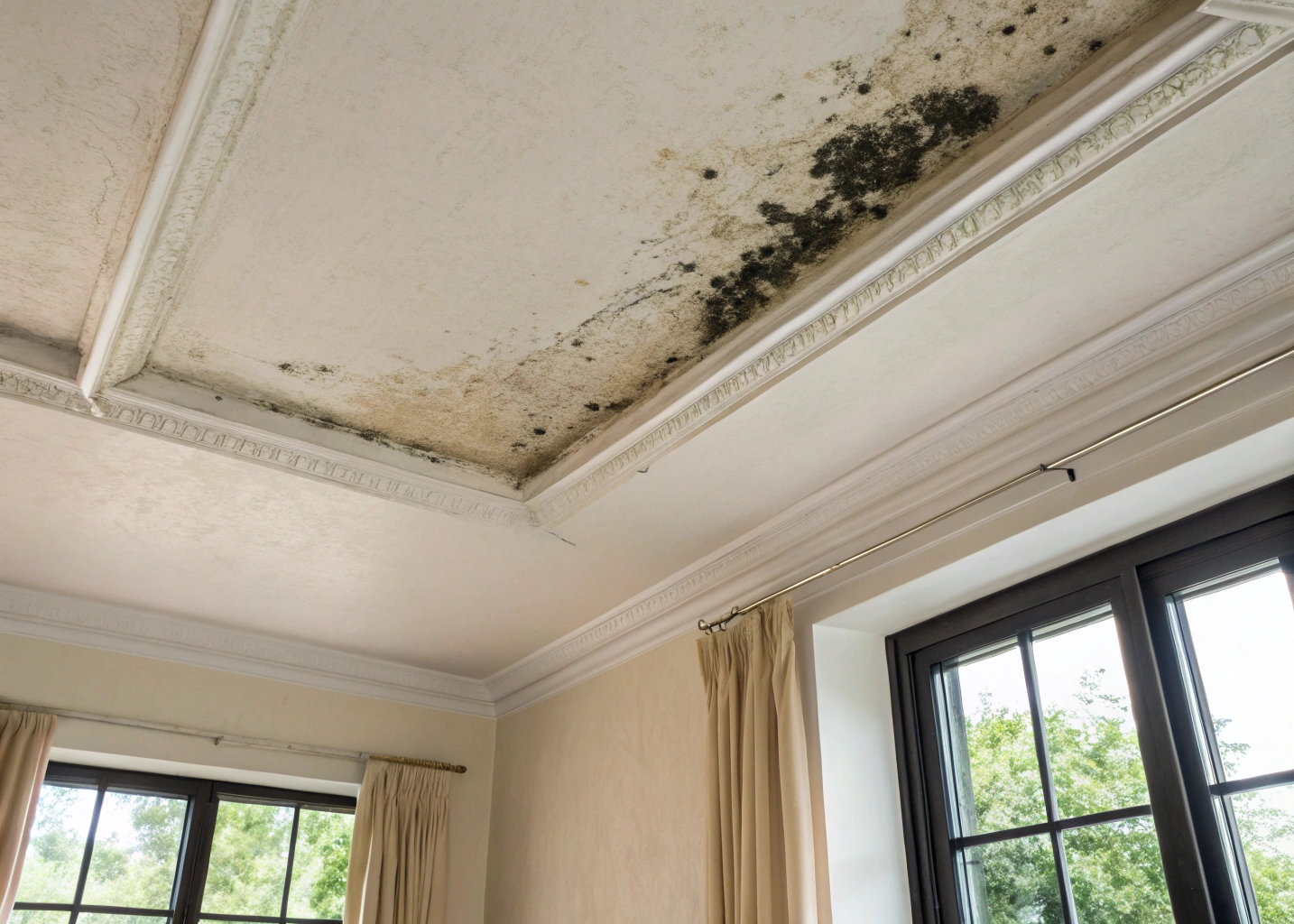 Professional ceiling mould removal in a Central Coast bedroom