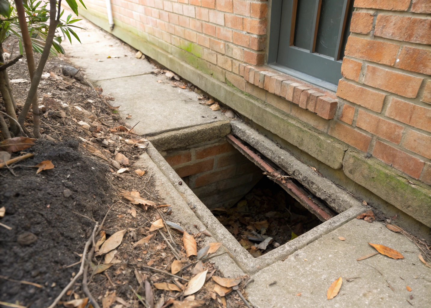 Crawl space access point beneath an older Australian home showing low clearance subfloor void Central Coast NSW
