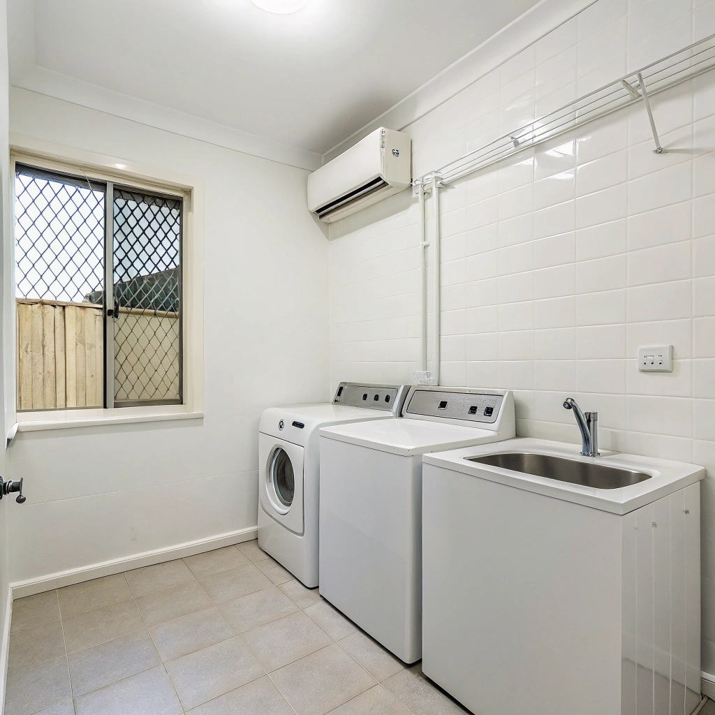 Clean laundry after mould treatment pre-sale property Central Coast NSW