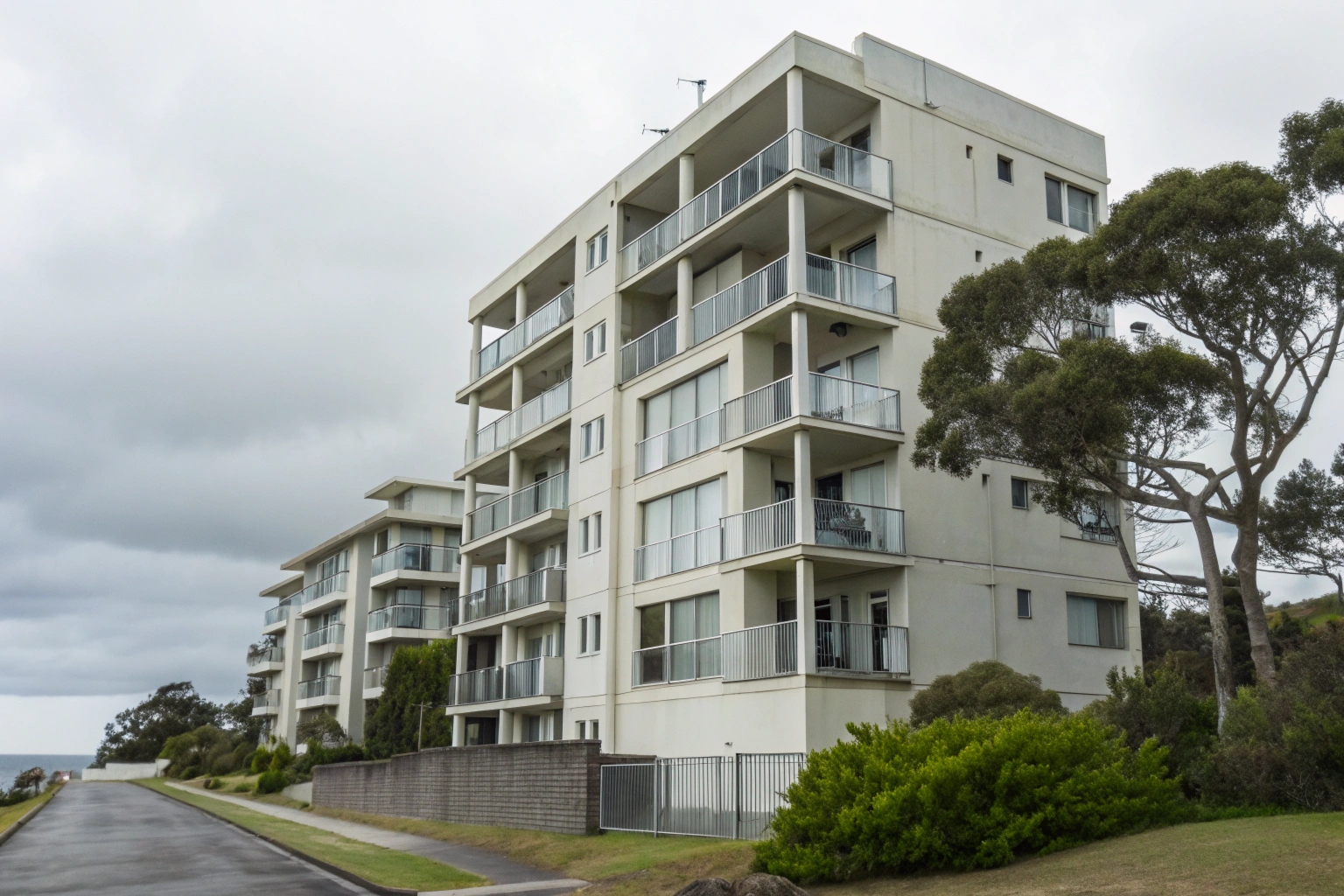 Strata apartment building on the Central Coast NSW showing exterior weathering and moisture exposure