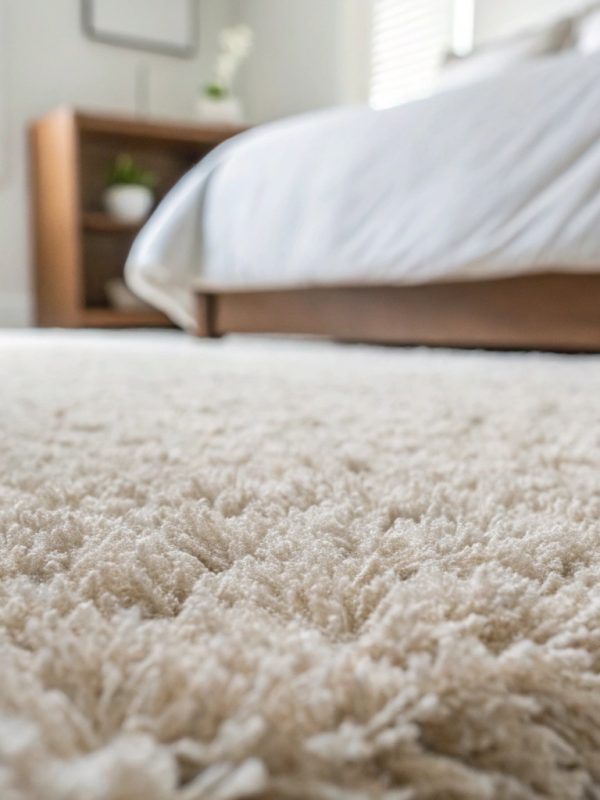 Freshly sanitised carpet fibres in a Central Coast residential bedroom